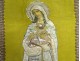 Processional banner Christ Virgin Mary embroidery thread gold silver XIXth