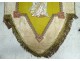 Processional banner Christ Virgin Mary embroidery thread gold silver XIXth