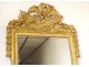 Large Louis XVI mirror carved gilded wood birds quiver torch XVIIIth