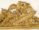 Large Louis XVI mirror carved gilded wood birds quiver torch XVIIIth