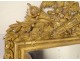 Large Louis XVI mirror carved gilded wood birds quiver torch XVIIIth