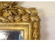 Large Louis XVI mirror carved gilded wood birds quiver torch XVIIIth