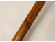 Old carved wood cane chamoix horn Interlaken Switzerland Alps nineteenth