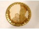 Miniature round portrait young child boy signed nineteenth brass frame