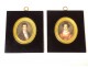 Pair miniatures J. Lecourt portraits noble bourgeois couple Boulogne nineteenth