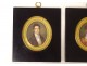 Pair miniatures J. Lecourt portraits noble bourgeois couple Boulogne nineteenth