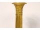 Pair of gilt bronze Empire candlesticks palm leaves foliage torches nineteenth
