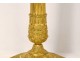 Pair of gilt bronze Empire candlesticks palm leaves foliage torches nineteenth