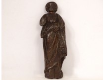 Small sculpture statuette wood carved character Saint Peter XVII