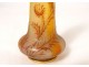 Small vase soliflore paste glass Daum Nancy flowers thistles Art Nouveau XIXth
