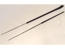 19th century carved wood handle double blade sword cane
