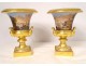 Pair of Medici vases porcelain Paris landscapes marine Louis-Philippe XIXth