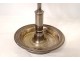 Hot water bottle lamp 3 lights silvered bronze painted sheet XIXth century