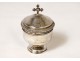 Sick ciborium ointment jar solid silver Minerva Chevron cross nineteenth