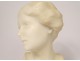 Carrara white marble sculpture bust young woman Art Nouveau XIXth century