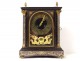 Religious clock blackened wood Boulle Raingo Brothers 19th century bronze marquetry