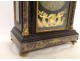 Religious clock blackened wood Boulle Raingo Brothers 19th century bronze marquetry