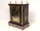 Religious clock blackened wood Boulle Raingo Brothers 19th century bronze marquetry