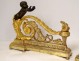 Pair andirons Louis XVI gilt bronze cherubs Children Arabesques XVIIIth