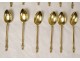 12 teaspoons sugar tongs silver vermeil goldsmith Surot 203gr nineteenth