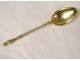 12 teaspoons sugar tongs silver vermeil goldsmith Surot 203gr nineteenth