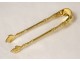 12 teaspoons sugar tongs silver vermeil goldsmith Surot 203gr nineteenth