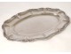 Large solid silver dish Minerva goldsmith Puiforcat 1261gr nineteenth monogram