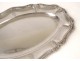 Large solid silver dish Minerva goldsmith Puiforcat 1261gr nineteenth monogram