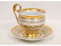 Cup chocolate first Empire Paris porcelain 19th