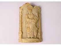 Ivory bas-relief plaque carved apostle Saint-Jean evangelist eagle XVIth