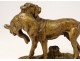 Bronze sculpture Alfred Dubucand dog hunting animal hare nineteenth century