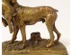 Bronze sculpture Alfred Dubucand dog hunting animal hare nineteenth century