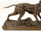 Bronze sculpture Jules Moigniez dog hunting pheasant animal nineteenth century