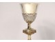 Chalice sterling silver vermail enamels Minerva cross foliage 453gr nineteenth