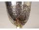 Chalice sterling silver vermail enamels Minerva cross foliage 453gr nineteenth