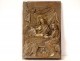 Carved panel bas-relief Jesus Christ pilgrims disciples Emmaüs XIXth