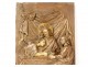 Carved panel bas-relief Jesus Christ pilgrims disciples Emmaüs XIXth
