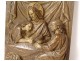 Carved panel bas-relief Jesus Christ pilgrims disciples Emmaüs XIXth