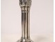 Pair of small English sterling silver candlesticks London 19th century columns