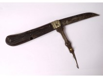 Hunter&#39;s knife carved horn handle hunting rifle late 19th century