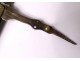 Hunter&#39;s knife carved horn handle hunting rifle late 19th century