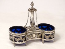 Louis XVI double salt cellar sterling silver Farmers General XVIIIth