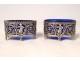 Pair of salt shakers in solid silver Minerve Labat &amp; Pugibet 19th century fauns