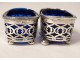 Pair of English silver salt shakers Birmingham Synyer &amp; Beddoes twentieth