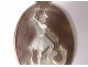 Carved mother-of-pearl oval medallion pendant Souvenir Saint-Michel dragon twentieth