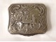 Snuffbox silver metal player characters cards flowers 19th century