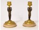 Pair of candlesticks candlesticks bronze marble cherubs Amours Napoleon III nineteenth