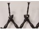 Wall-mounted folding coat rack in blackened wood Napoleon III XIXth century