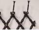 Wall-mounted folding coat rack in blackened wood Napoleon III XIXth century