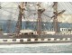 Model diorama boat 4 masts English ship The Kate Thomas 1871 nineteenth